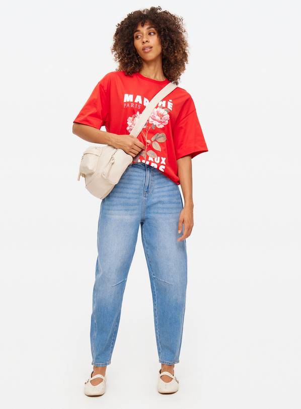 Mid Denim Barrel Leg Jeans  18R